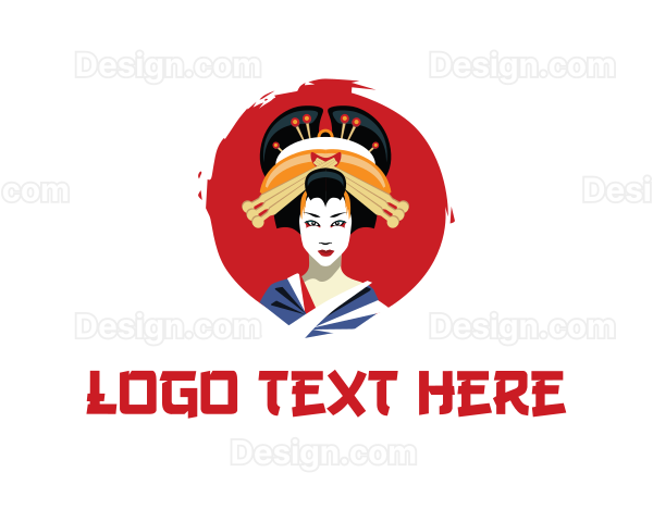Japanese Geisha Beauty Logo