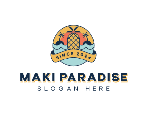 Pineapple Island Paradise logo design