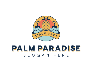 Pineapple Island Paradise logo design
