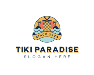 Pineapple Island Paradise logo design