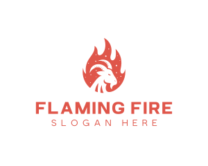 Flame Barbecue Grill Goat logo design