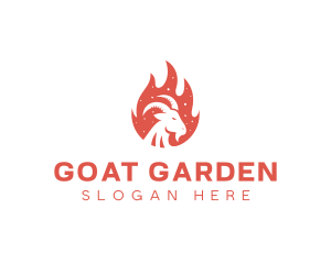 Flame Barbecue Grill Goat logo design