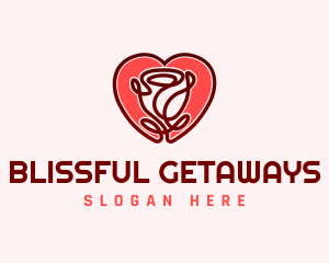 Love Rose Flower logo