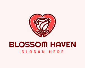 Love Rose Flower logo