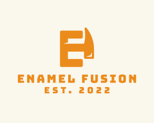 Hammer Letter E logo design