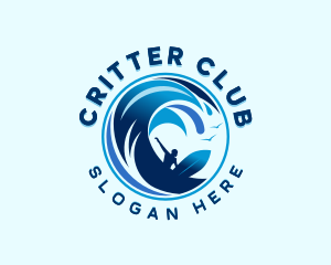 Surfing Ocean Waves logo design