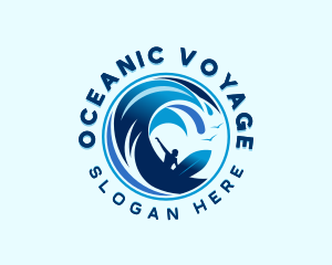 Surfing Ocean Waves logo design