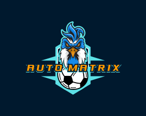 Soccer Varsity Rooster logo design