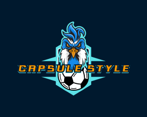 Soccer Varsity Rooster logo design