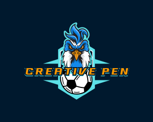 Soccer Varsity Rooster logo design