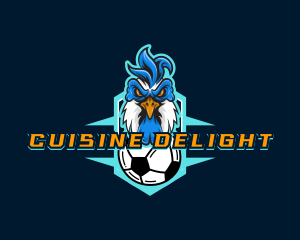 Soccer Varsity Rooster logo design