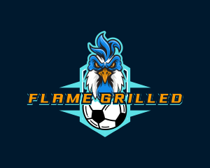 Soccer Varsity Rooster logo design