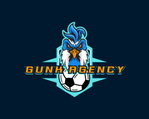 Soccer Varsity Rooster logo design