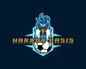 Soccer Varsity Rooster logo design