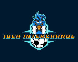 Soccer Varsity Rooster logo design