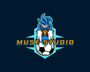 Soccer Varsity Rooster logo design