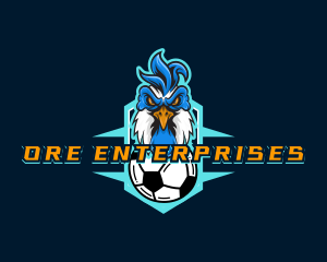 Soccer Varsity Rooster logo design