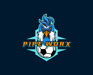 Soccer Varsity Rooster logo design