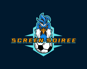 Soccer Varsity Rooster logo design