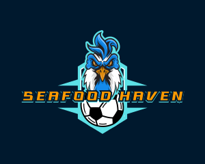 Soccer Varsity Rooster logo design