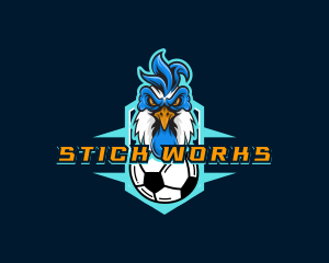 Soccer Varsity Rooster logo design