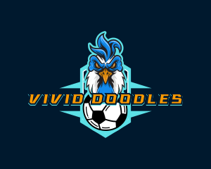 Soccer Varsity Rooster logo design