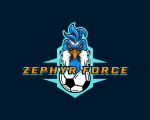 Soccer Varsity Rooster logo design