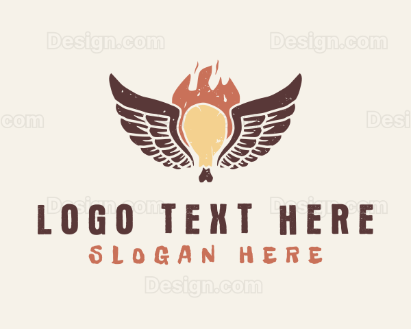 Hot Chicken Wings BBQ Logo