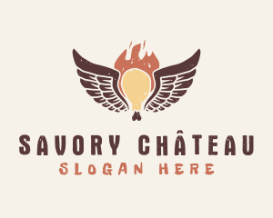 Hot Chicken Wings BBQ logo design