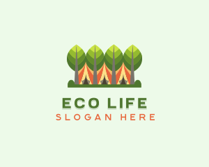 Forestry Camping Tent logo design