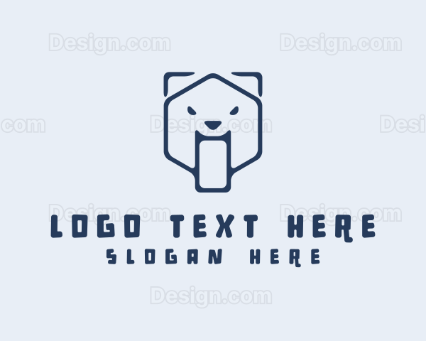 Geometric Bear Hexagon Logo