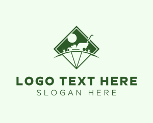 Lawn Mower Landscaping Garden Logo