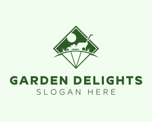 Lawn Mower Landscaping Garden logo design