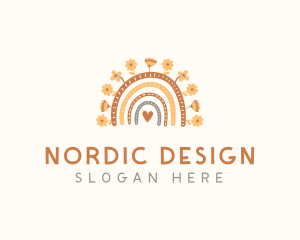 Scandinavian Floral Rainbow logo design