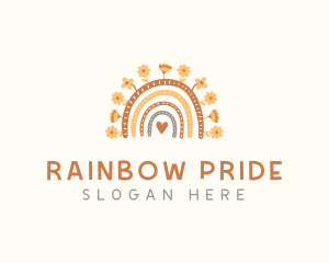 Scandinavian Floral Rainbow logo design