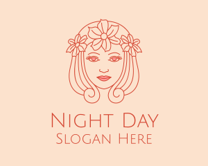 Flower Crown Woman  logo design