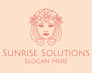 Flower Crown Woman  logo design