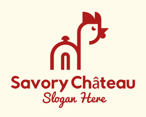 Red Chicken Cloche logo design