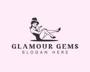 Model Woman Pinup logo design