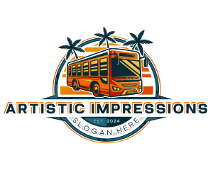 Bus Travel Tour Transportation logo design