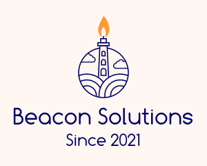 Candle Lighthouse Tower logo design