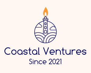 Candle Lighthouse Tower logo design