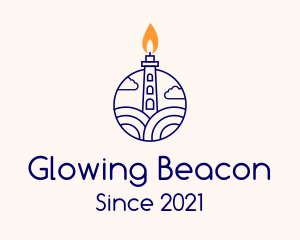 Candle Lighthouse Tower logo design