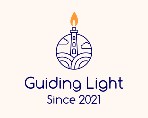 Candle Lighthouse Tower logo design