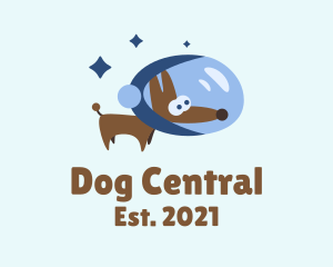 Cute Dog Astronaut  logo design