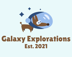 Cute Dog Astronaut  logo design