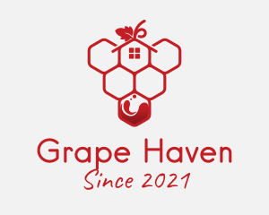 Hexagon Grape Vineyard logo design