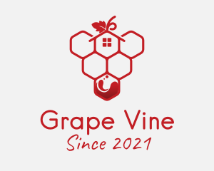 Hexagon Grape Vineyard logo design