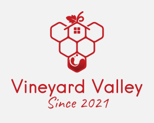 Hexagon Grape Vineyard logo design