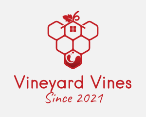 Hexagon Grape Vineyard logo design